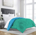 Jaipur Linen All Season Microfiber Reversable Duvet/Ac Comforter/Quilt  Sky Blue Aqua  Single Size 60 Inch X 90 Inch
