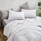Clothknow White Comforter Set Queen 3Pcs Jacquard Bedding Comforter Sets White Tufted Queen Comforter Shabby Chic Comforter Soft
