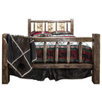 Montana Woodworks Homestead Collection King Bed w/Laser Engraved Bear Design, Stain & Clear Lacquer Finish