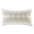 Harbor House Modern Design Decorative Pillow Hypoallergenic Sofa Cushion Lumbar, Back Support, Oblong 12' X 20', Suzanna, Cotton Medallion Taupe