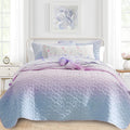 Schnauzer Home Quilt Set Full Queen Size 3 Piece, Bailey Pattern Printed Bedding Coverlet Set, Lightweight Soft Reversible Bedsp
