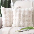 Madizz Pack Of 2 Thick Plush Wool Throw Pillow Covers 16X16 Inch Cream Soft Decorative Cushion Cover For Sofa Bedroom Pillow She