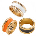 SYWDUDUCLT 3 Piece Scarf Rings Set, Simple Small Cylinder, Black/White/Orange