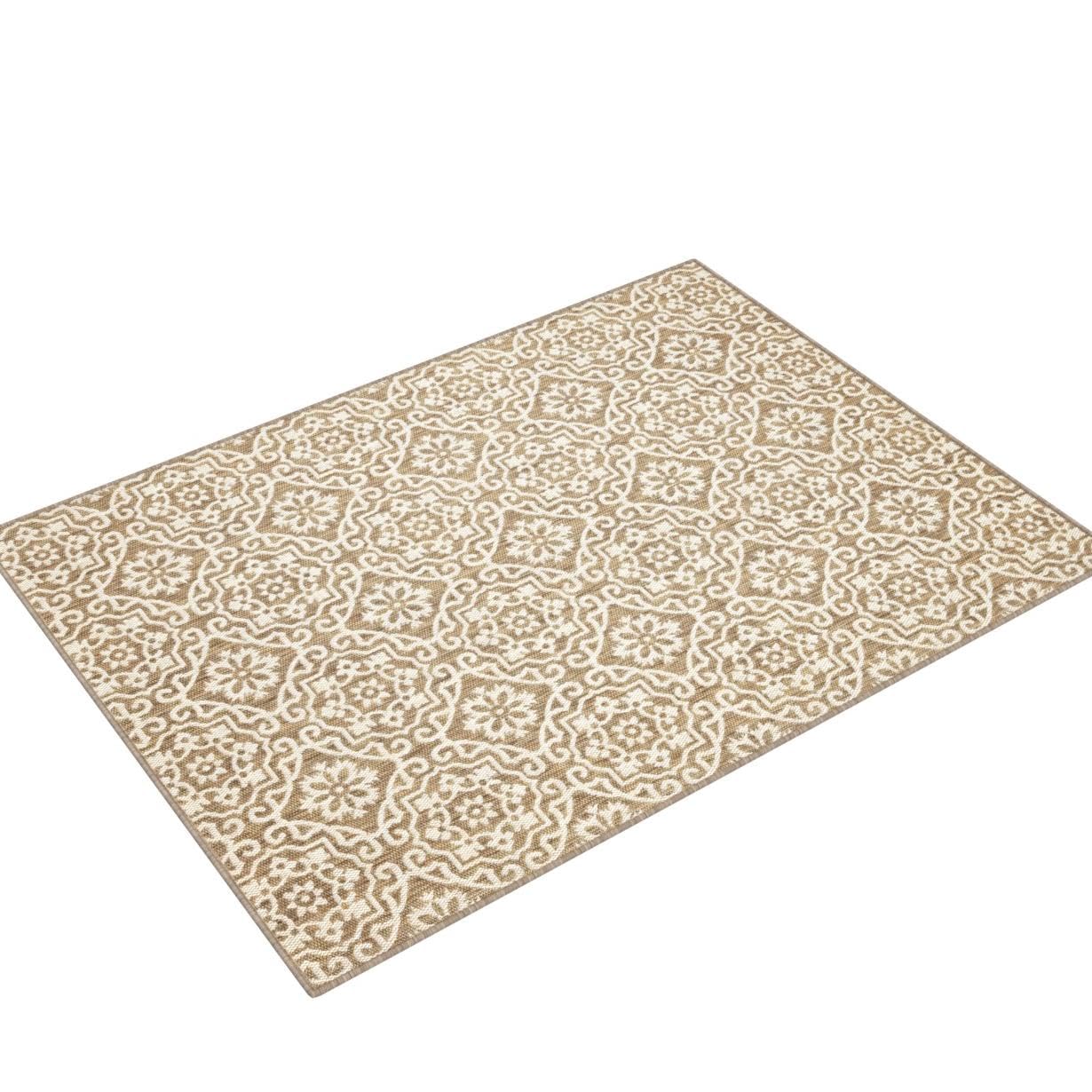 Nicole Miller New York Patio Country Danica Transitional Geometric Indoor/Outdoor Area Rug, Brown/Beige, 5'2'X7'2'