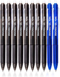 Vitoler Pens,Erasable Pens Black & Blue Gel Pens,0.7Mm Fine Point Writing Pens,Black And Blue Pens For School Supplies,Retractab
