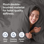 Duvet Cover Full Size Set - Extra Soft Full Size Duvet Cover 80 X 90 With 2 Pillow Shams - Hotel Luxury, Easy Care And Fade Free W/ Zipper Closures & Ties - Comfy Breathable Bedding Set (Dark Grey)