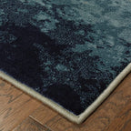 HomeRoots Polypropylene 7' x 10' Blue Beige Machine Woven Abstract Skies Indoor Area Rug