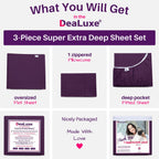 Dealuxe 21'' Sheet Set - Twin 3 Piece Set - Purple (Royal Grape)