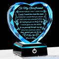 YWHL Gifts for Girlfriend with Colorful LED Base, Anniversary Birthday Gifts for Girlfriend from Boyfriend, Romantic Crystal Hea