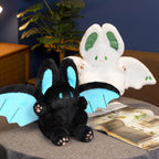 Peach Cat Kawaii Bat Bunny Plush Pillow Cute Bat Rabbit Stuffed Animal For Kids Black 12'