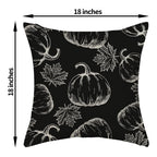 Fall Pillow Covers 18X18 Black Cream Pumpkin Decor Throw Pillows Case For Couch Maple Leaves Autumn Harvest Thanksgiving Farmhou