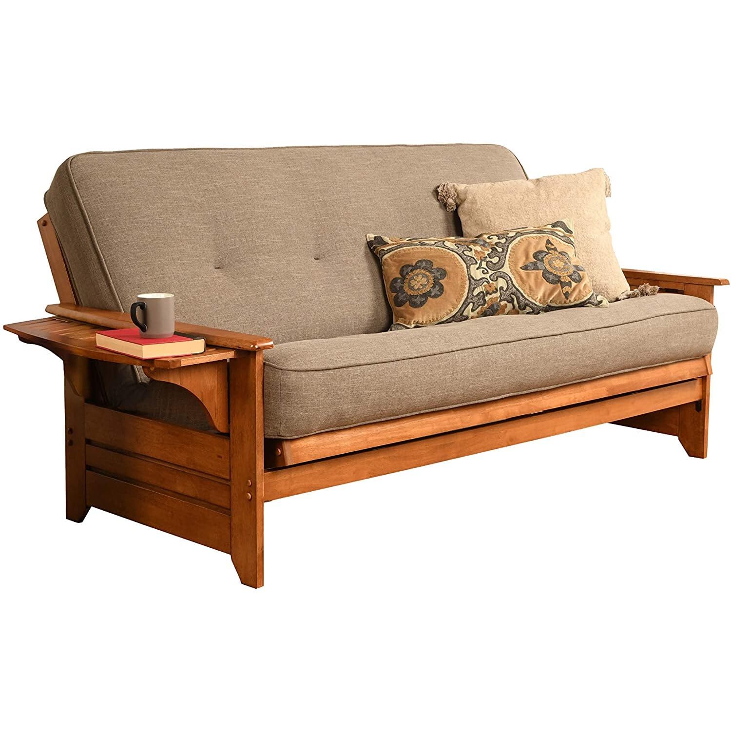 Kodiak Furniture Phoenix Futon Set, Full, Linen Stone