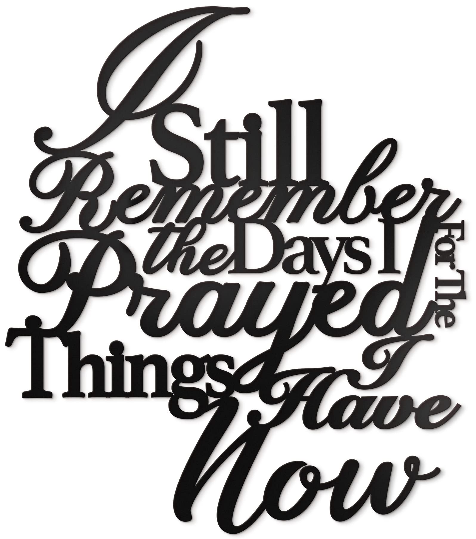 Vivegate I Still Remember The Days I Prayed For The Things I Have Now Metal Wall Decor - 15X13 Black Modern I Remember When I Pr
