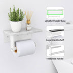 Gypie Toilet Paper Holder With Natural Marble Shelf, 304 Stainless Steel Screw Wall Mounted, Tissue Roll Paper Holder Dispenser