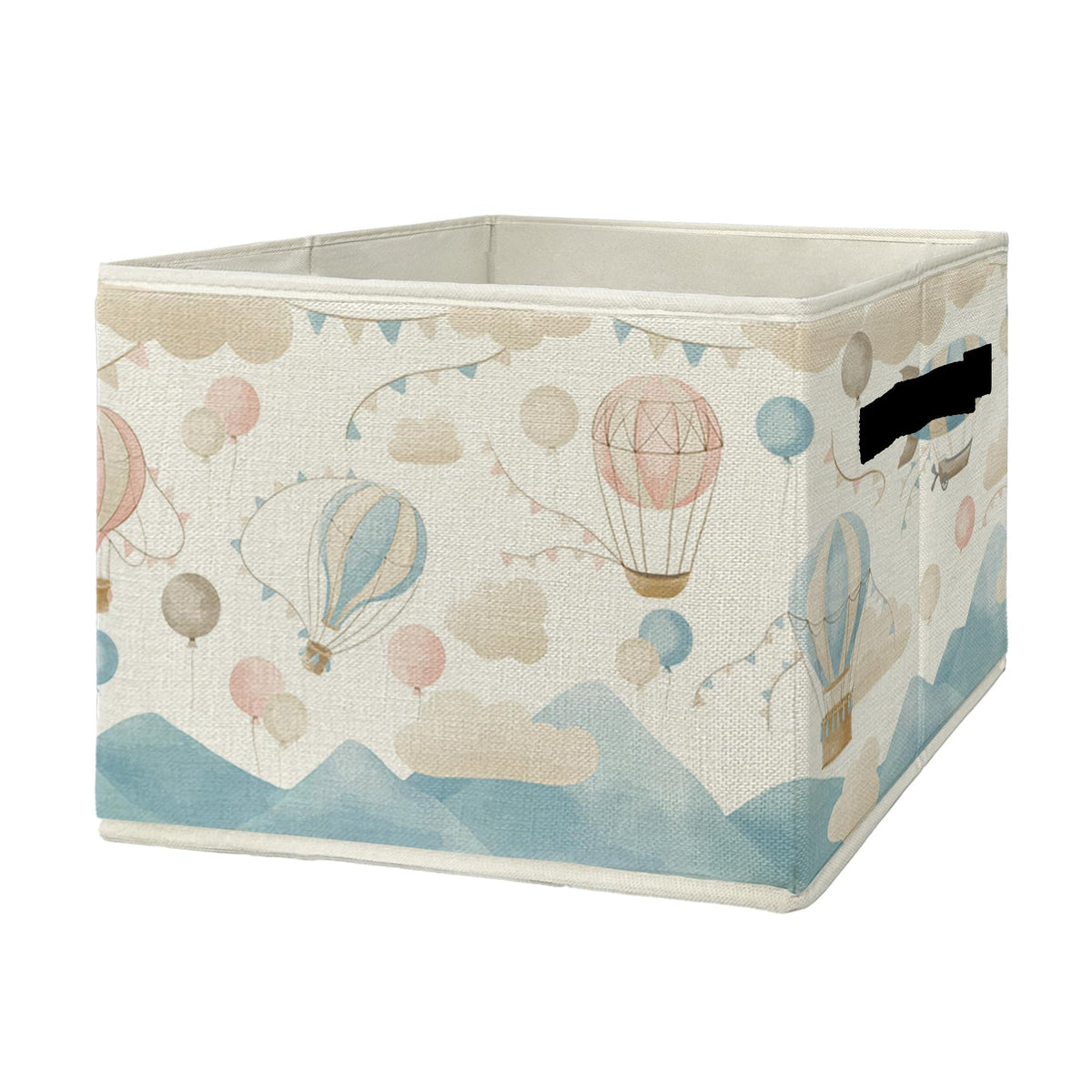 Yorhifa Hot Air Balloon Nursery Storage Bins with Handles, Boy Girl Nursery Decor Collapsible Laundry Basket Organizer for Kids 