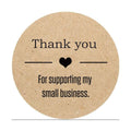 Thank You For Supporting My Small Business Stickers-Round 1,5 Inches Kraft Thank You Stickers Roll Labels|Used For Business, Kra