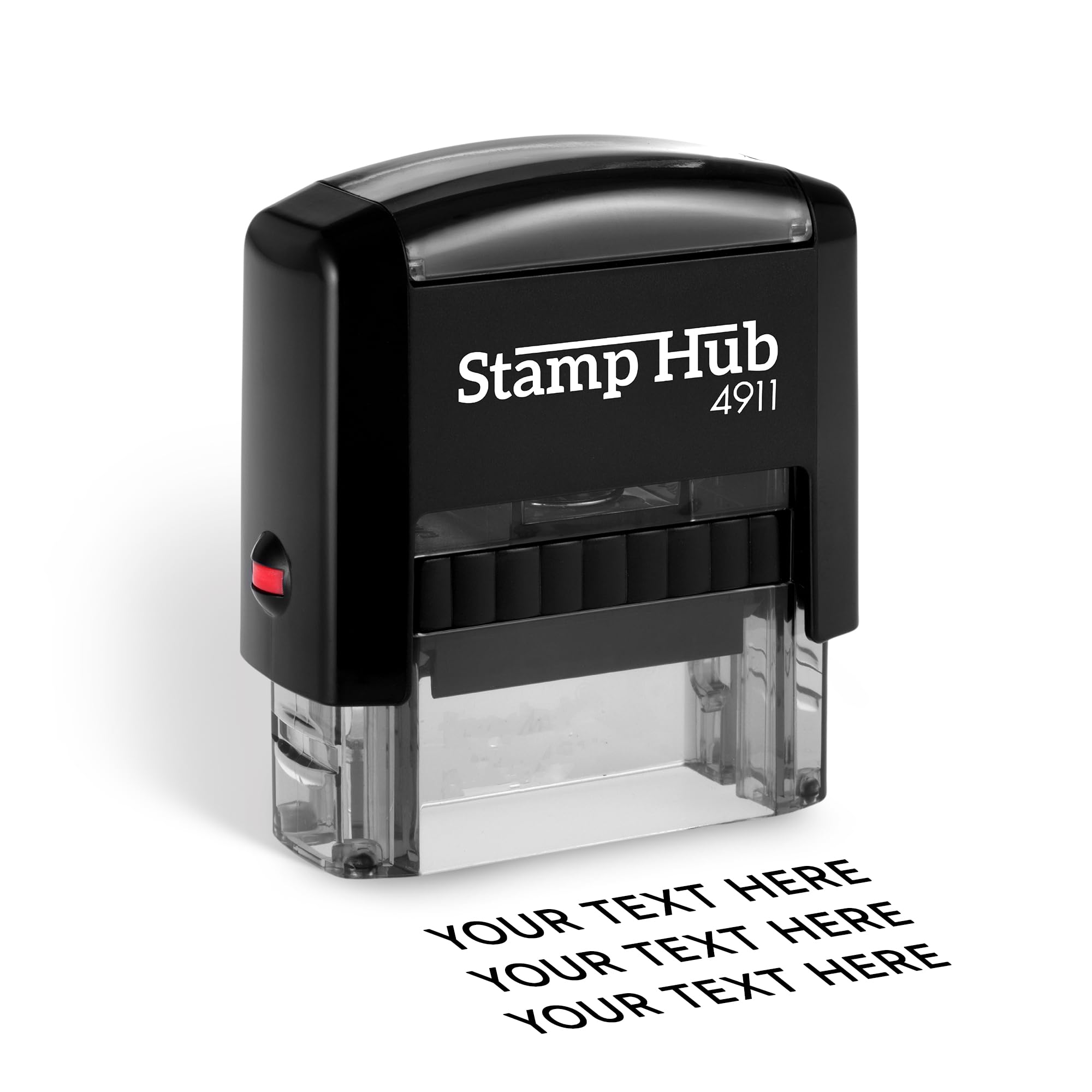 Stamp Hub Self Inking Personalized Stamp - Up To 3 Lines, Custom Return Address, Customizable Office Name Rubber - Easy To Chang
