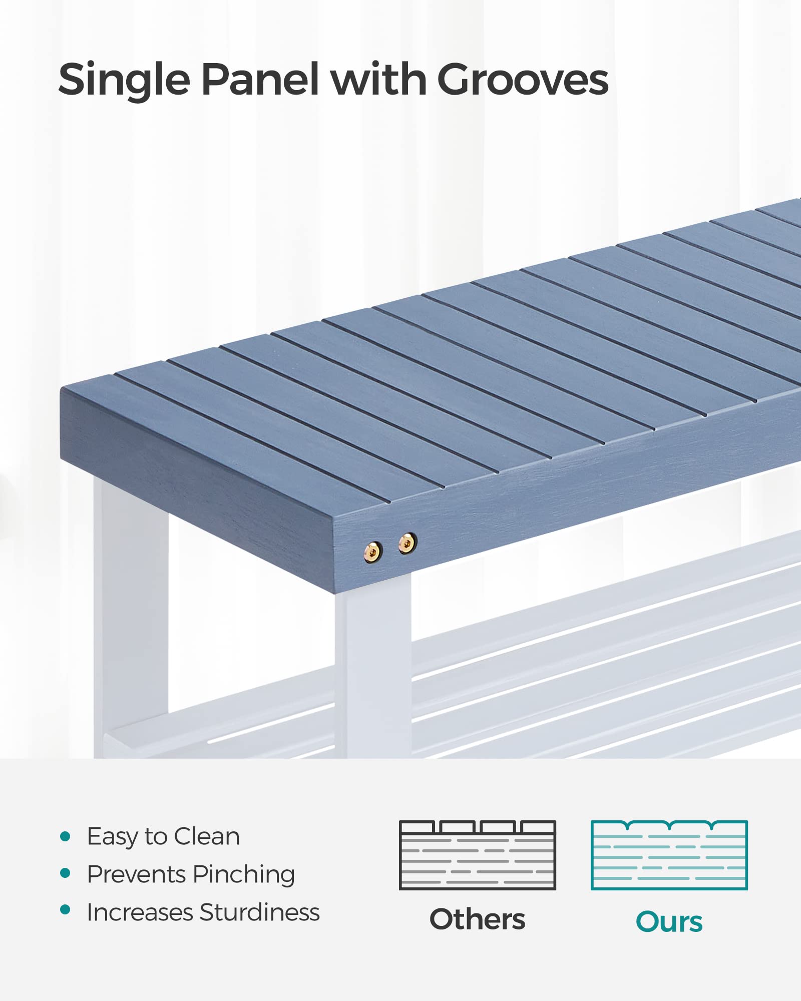 Songmics Shoe Rack Bench, 3-Tier Bamboo Shoe Storage Organizer, Entryway Bench, Holds Up To 286 Lb, 11.3 X 27.6 X 17.8 Inches, For Entryway Bathroom Bedroom, Grey Ulbs04Gy
