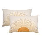 Sun Sunrise Sunshine Lumbar Pillow Covers 12X20 Inch Sunset Boho Abstract Rectangular Pillow Cases Mustard Yellow Bohemian Throw
