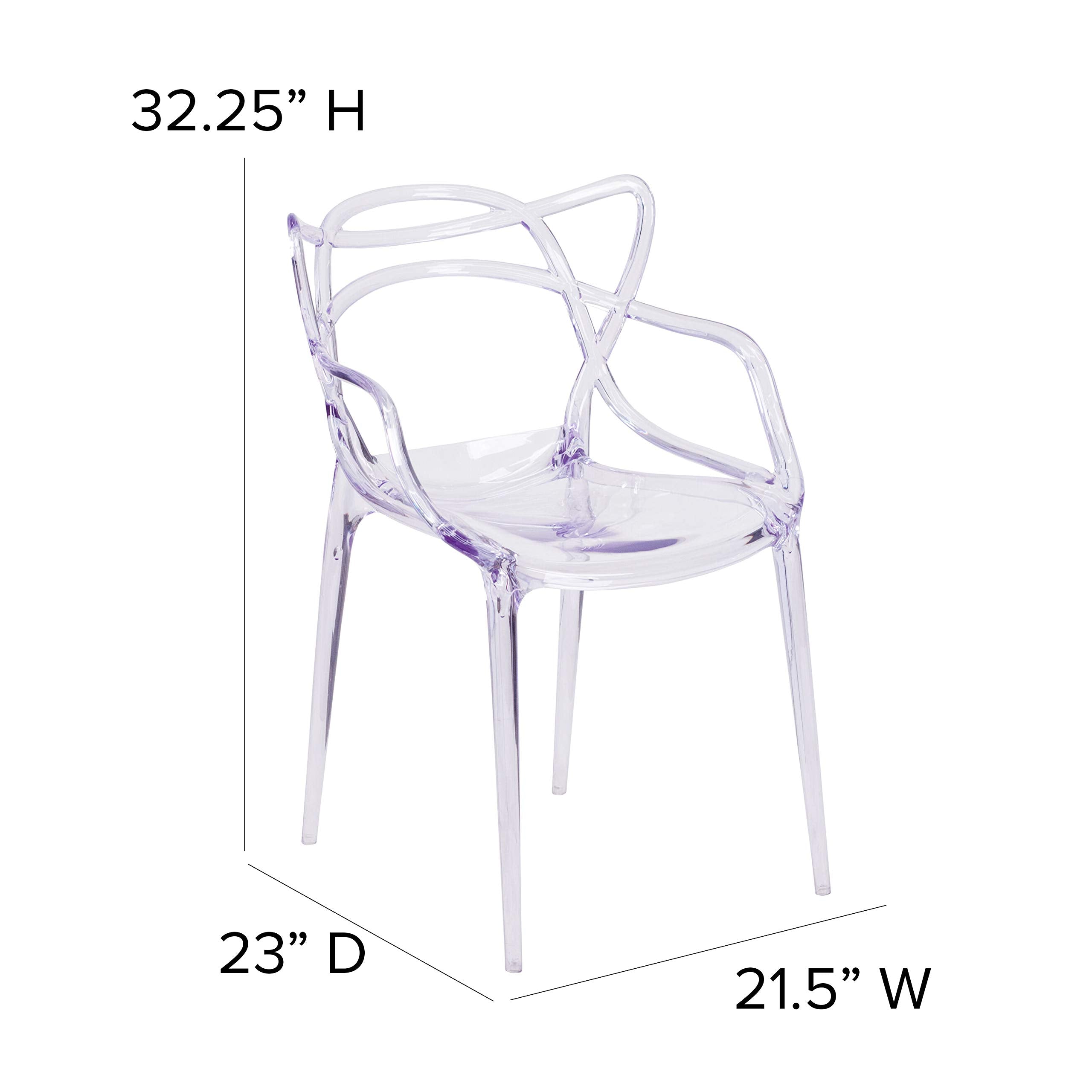 Flash Furniture Nesting Series Transparent Stacking Side Chair