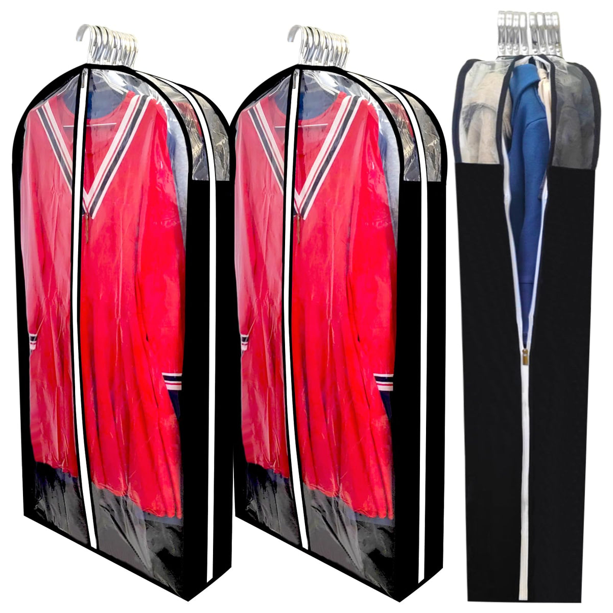 Homeminda 6.3 Gusseted Clear Garment Bags for Winter Coats & Dresses