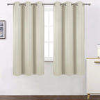 Lemomo 100% Blackout Curtains 40 X 63 Inch/Light Beige Curtains 2 Panels With Black Liner/Double Layer Full Room Darkening Bedro