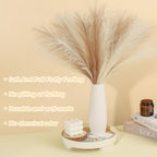 Septcat 30 Pcs Pampas Grass Decor 21.7'' Fluffy Faux Short Brown Pampas Grass Artificial Small Pompas Grass Flower Vase Filler F