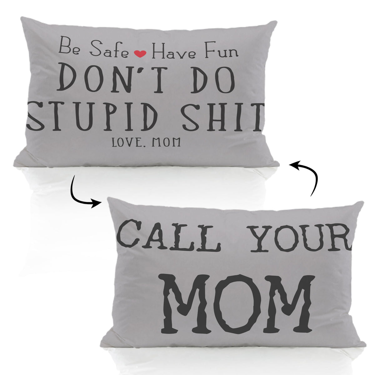 ZJSYXXU Call Your Mom Lumbar Gray 12 x 20 Pillow Cover - Funny Throw Pillows for Couch, College Dorm Room Decor, Son Daughter Gr