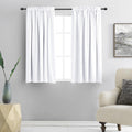 Pure White Kitchen Short Curtain Panels 45 Inch Length, 50% Light Blocking Thermal Insulated Curtains For Dining Room Short Window (Set Of 2, W 42 Inches X L 45 Inches)