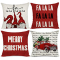 Artmag 18X18 Christmas Pillow Covers, Decorative Outdoor Farmhouse Merry Christmas Gnomes Truck Christmas Tree Pillow Shams Case