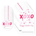 Xoxo Valentine'S Day Stickers Labels -Happy Valentines'Day - 20 Pcs 2' Round & 20 Pcs 2.1 X 3.5 Present Stickers For Gift Wrap