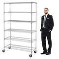 YYkokocat Heavy Duty 6 Tier Shelving Unit Adjustable 6000Lbs Capacity Steel Storage Rack 18 x 48 x 76 Mobile Shelves Wire Shelf 