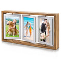 ZEEYUAN 4x6 Rotating Photo Frame Rustic 4x6 Wooden Picture Frames, Double Side-Display 6 Photos, Floating Photo Frame 4x6 Family