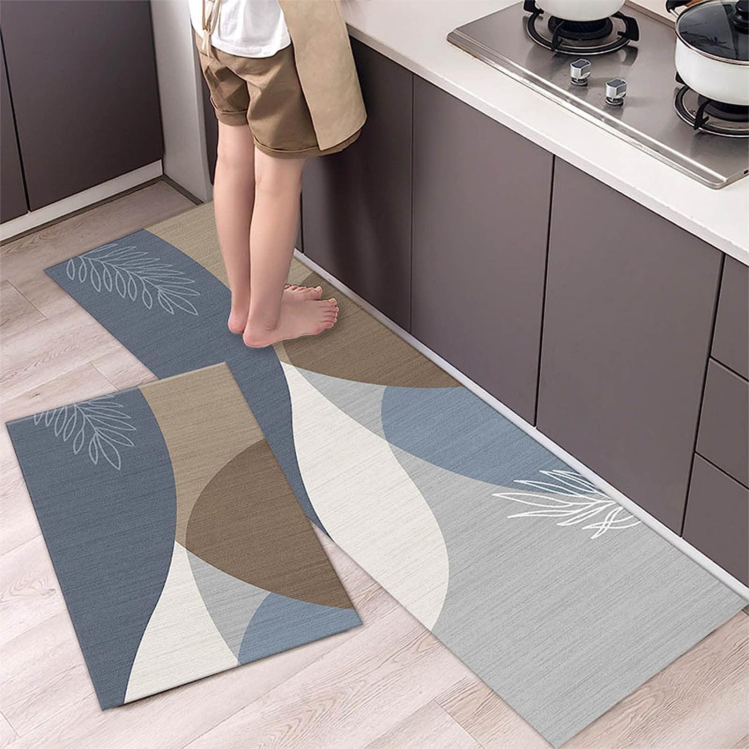 AZOD 2Piece Kitchen Floor Mat Bath Mat Doormat Oil Proof Area Rug Anti Fatigue Kitchen Floor Mat Floor Mat Pet Mat Carpet Rug fo