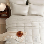 Cozylux Beige Comforter Set Full 7 Pieces Beige Bedding Set Cream Off White Bed In A Bag Set Full Box Stitch Bedding Sets With All Season Comforter, Flat Sheet, Fitted Sheet And Pillowcases & Shams