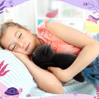 Mewaii Cute Cat Plush Pillow, Kawaii Plushies Black Cat Stuffed Animals, Squishy Plushies, Cuddle Plush Pillow For Boys & Girls