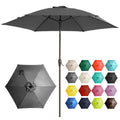 Ayge 7.5Ft Large Outdoor Patio Umbrella Market Table Umbrella-Uv Resistant, Easy Push Button Tilt And Crank, 6 Sturdy Fiberglass