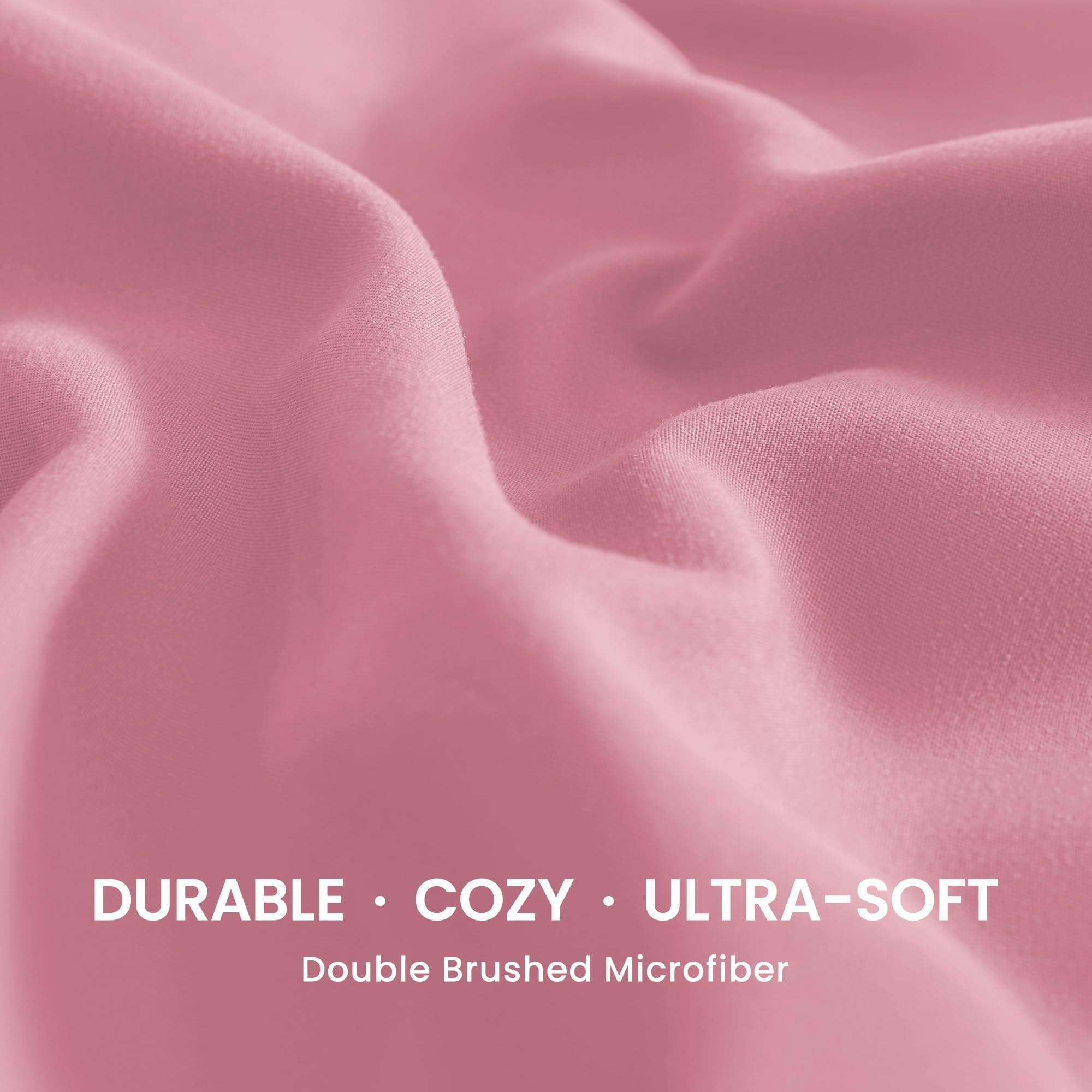 Sleep Zone Nanotex Super Soft Cooling Twin Bed Sheets Set For Kids 3 Piece - Easy Care Fitted Flat Sheet & Pillowcase Sets - Wrinkle Free, Fade Resistant, Deep Pocket 16' (Ballet Pink, Twin)