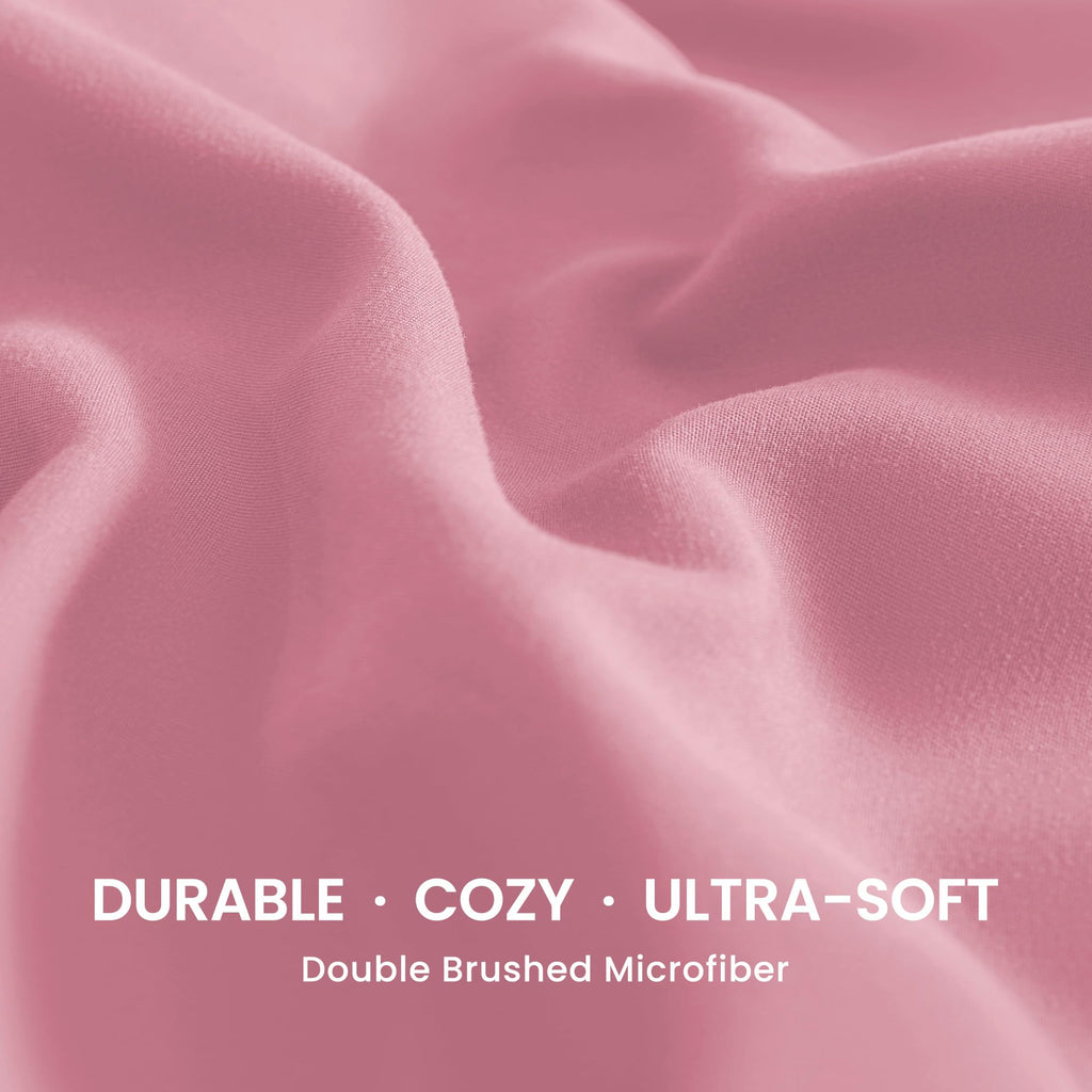 Sleep Zone Nanotex Super Soft Cooling Twin Bed Sheets Set For Kids 3 Piece - Easy Care Fitted Flat Sheet & Pillowcase Sets - Wrinkle Free, Fade Resistant, Deep Pocket 16' (Ballet Pink, Twin)