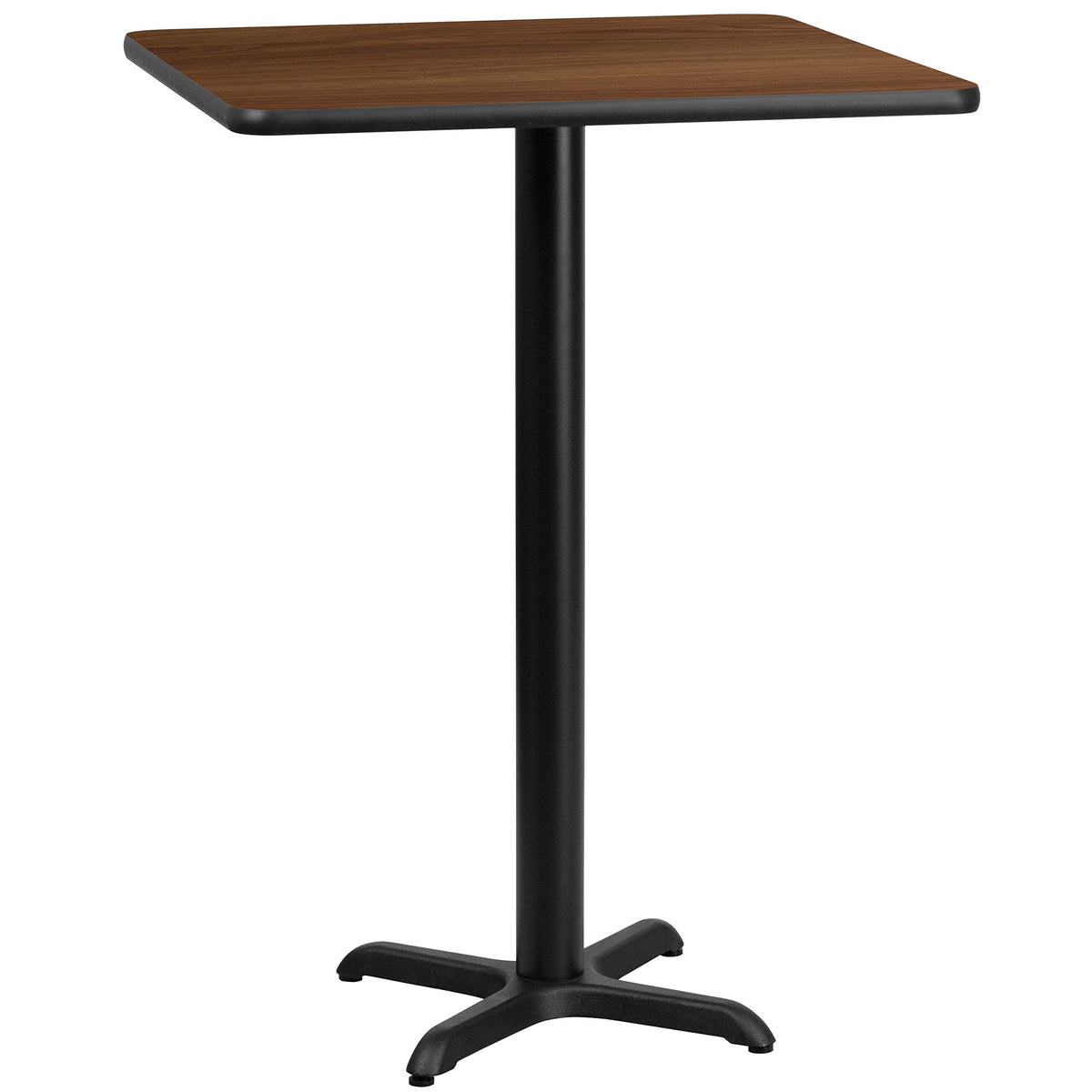 Flash Furniture 24'' Square Walnut Laminate Table Top With 22'' X 22'' Bar Height Table Base