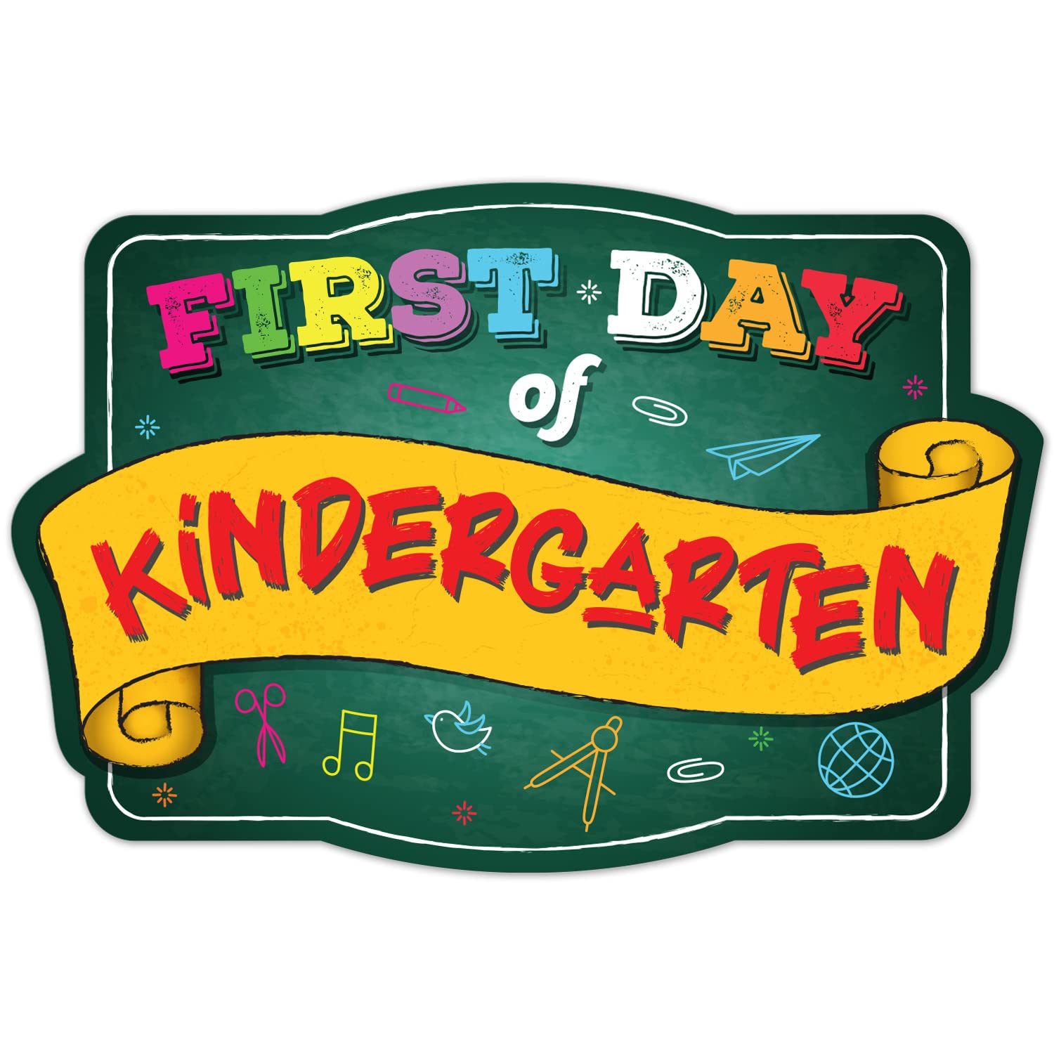 Soul D  Cor First Day Of Kindergarten Picture Prop, Cute And Creative First Day Of School Picture Idea, Green Board Sign | Unbre