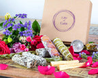 Life Of Gaia Sage Smudge Kit White Sage Sticks + Lavender And Rose Petals, Cedar Smudge Stick, Yerba Santa Stick & Palo Santo St