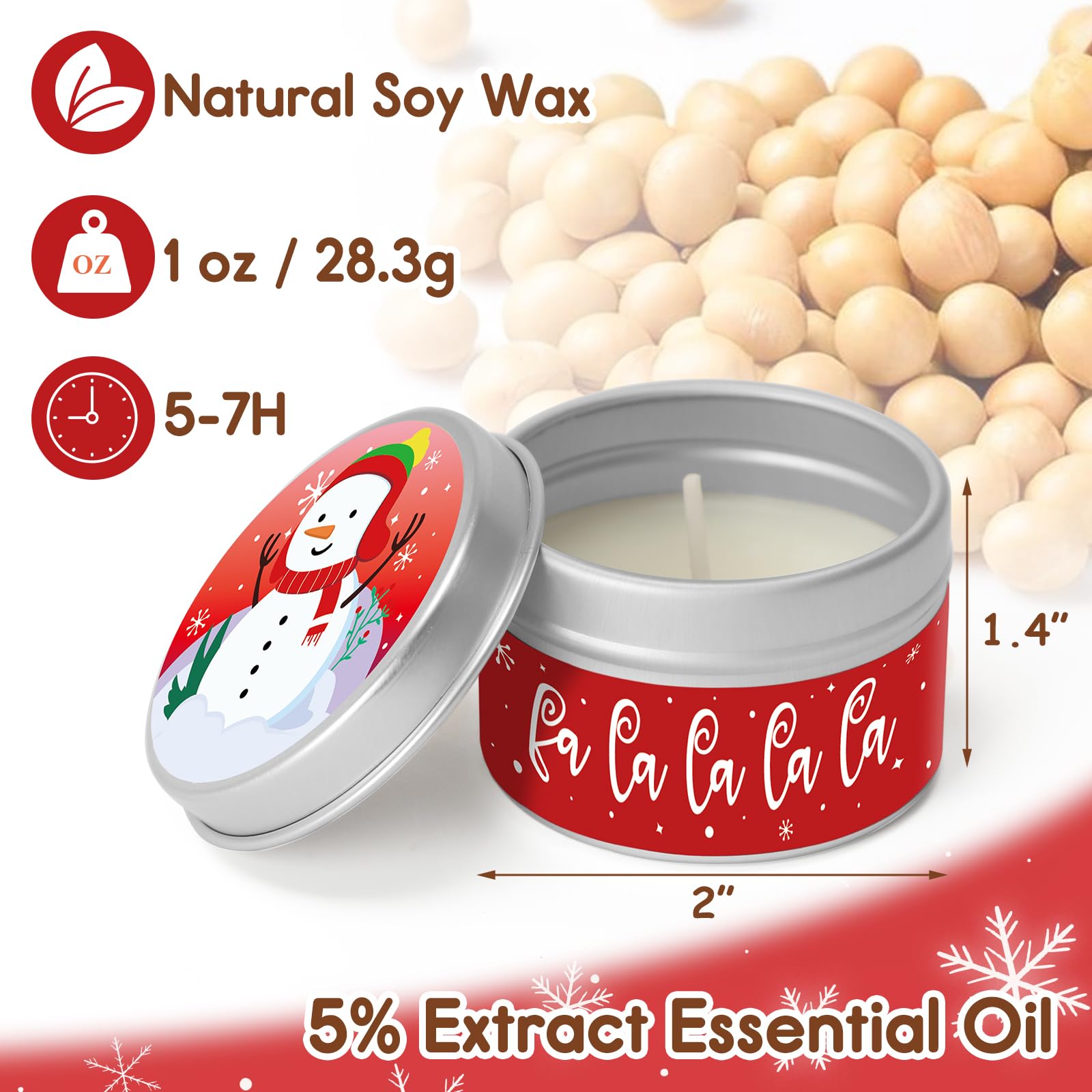 Tuitessine 12 Days Christmas Advent Calendar 2024 Scented Candles Gift 2024 For Women Adults Soy Wax Jar Candles Countdown Gifts