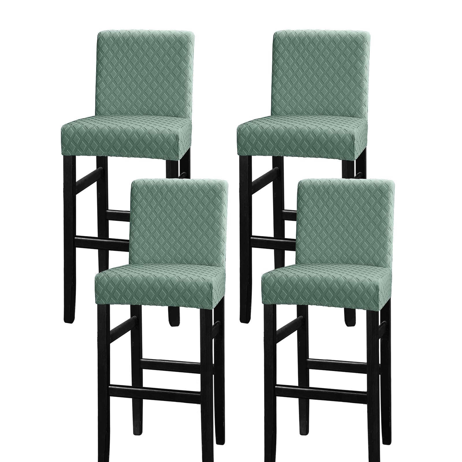 Lellen Bar Stool Covers Set of 4 - Bar Stool Chair Covers Barstool Covers Slipcovers with Back Pub Counter Stool Chair Covers Co