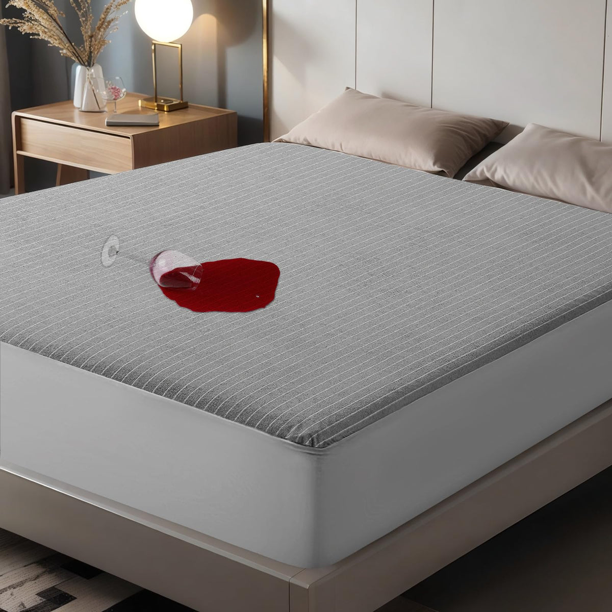 Tastelife Waterproof Mattress Protector Twin Xl Size, Premium Breathable Noiseless Mattress Cover With Deep Pocket For 6-18 Inch