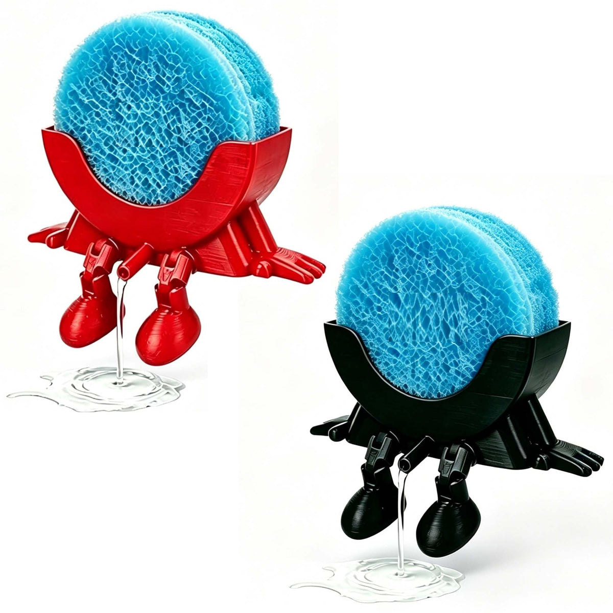 DelloidMaz Creative Drainage Sponge Holder: Traceless Glue, 3D Printed Funny Kitchen Sink Holder, Keeps Sponge Dry  for Scrub D