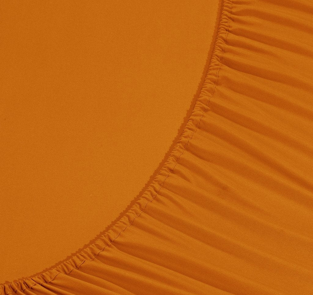 Luxury Fitted Sheet On Amazon Elegant Comfort Wrinkle-Free 1500 Thread Count Egyptian Quality 1-Piece Fitted Sheet, Full Size, Vibrant Orange