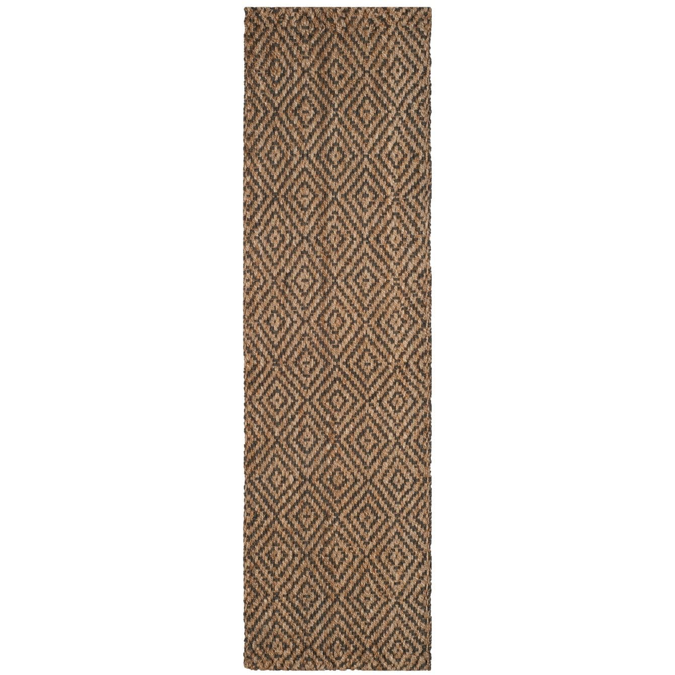 SAFAVIEH Natural Fiber Collection Runner Rug - 23 x 18, Natural & Grey, Handmade Jute, Ideal for High Traffic Areas in Living 