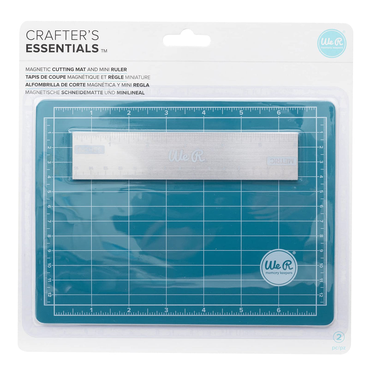 We R Memory Keepers Trimmer & Mat, 7X5, Magnetic Cutting Mat And Mini Ruler, Craft Supplies Trimming Tools Ruler Paper Crafts