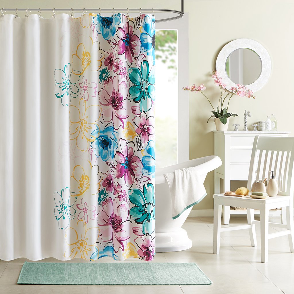Intelligent Design Printed Cute Youth Bathroom Shower Curtain Mildew Resistant Quick Dry Modern Looking Bath-Curtain, 72X72, Oli